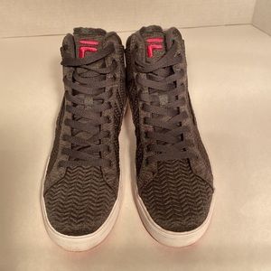 FILA Sneakers, Hightop, Gray Herringbone (Size 9 1/2)